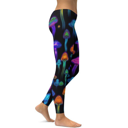 Neon Mushroom Yoga Pants