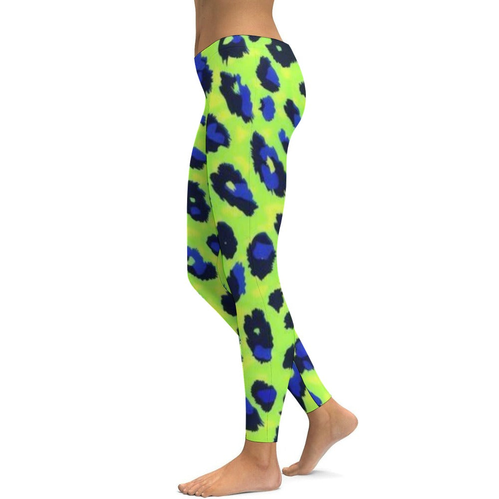 Green Leopard Spotted Yoga Pants