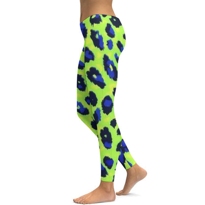 Green Leopard Spotted Yoga Pants