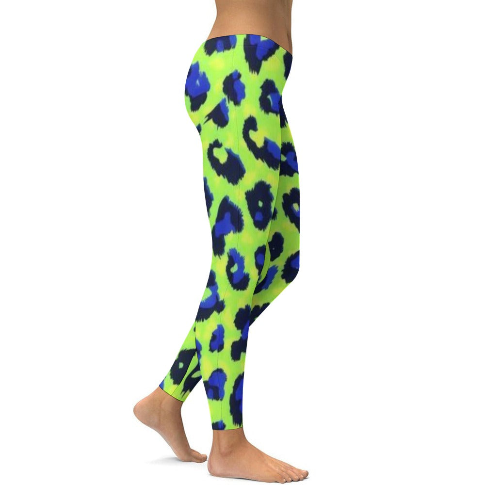 Green Leopard Spotted Yoga Pants