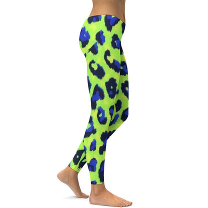 Green Leopard Spotted Yoga Pants