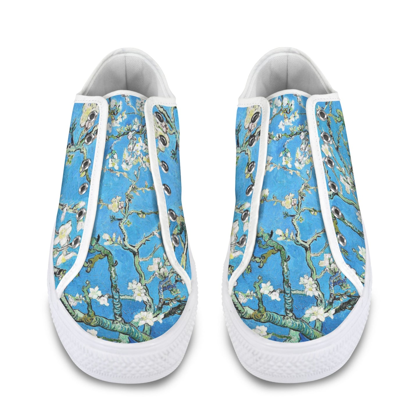 Van Gogh “Almond Blossom” Low-Top Canvas Sneakers for Women
