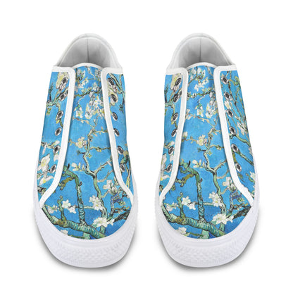 Van Gogh “Almond Blossom” Low-Top Canvas Sneakers for Women
