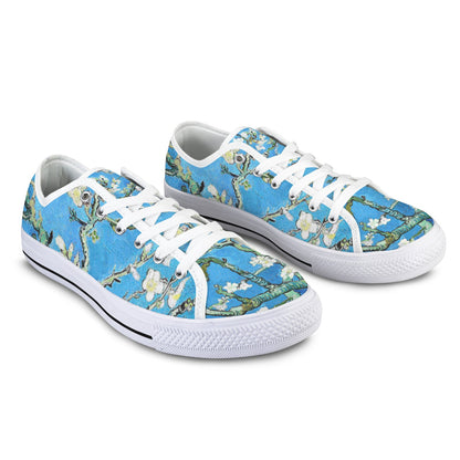 Van Gogh “Almond Blossom” Low-Top Canvas Sneakers for Women