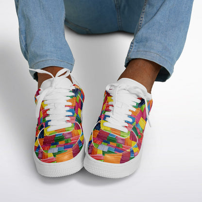 Low Top Shoes, Multi-Colored Sneakers, Custom Fashion Low Tops, Unique Artistic Streetwear