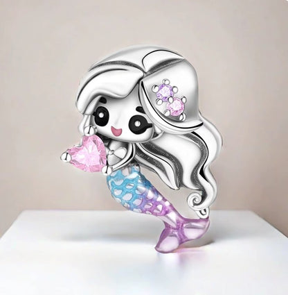 Mermaid Charm | Sterling Silver Pendant | Ocean Bead for DIY Bracelets & Necklaces