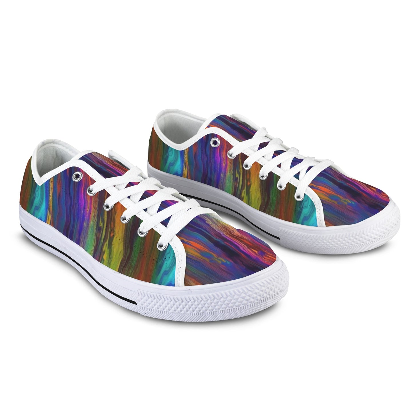 Multi-Color Low Top Women’s Sneakers – Bold Street Style Statement Shoes