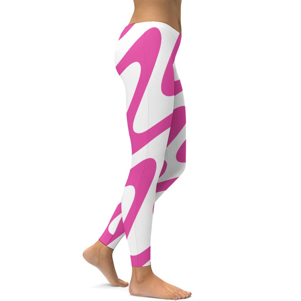 Soft Ladies Pink & White Yoga Pants