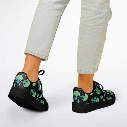 👽 Alien Skull Low-Top Sneakers – Sci-Fi Streetwear Vibes - Custom Design