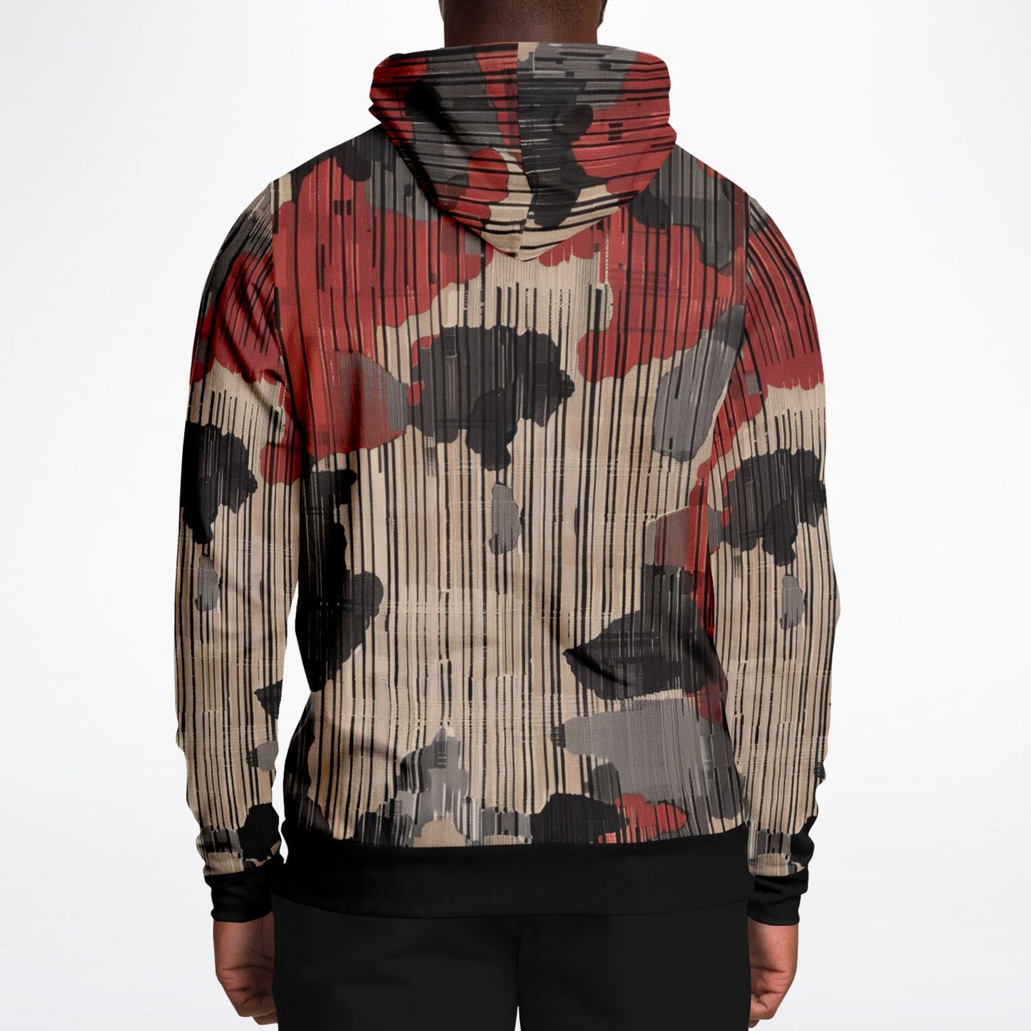 Red & Black Fashion Hoodie -  Men & Women Bohemian Style  Abstract Art Abstract Expressionism