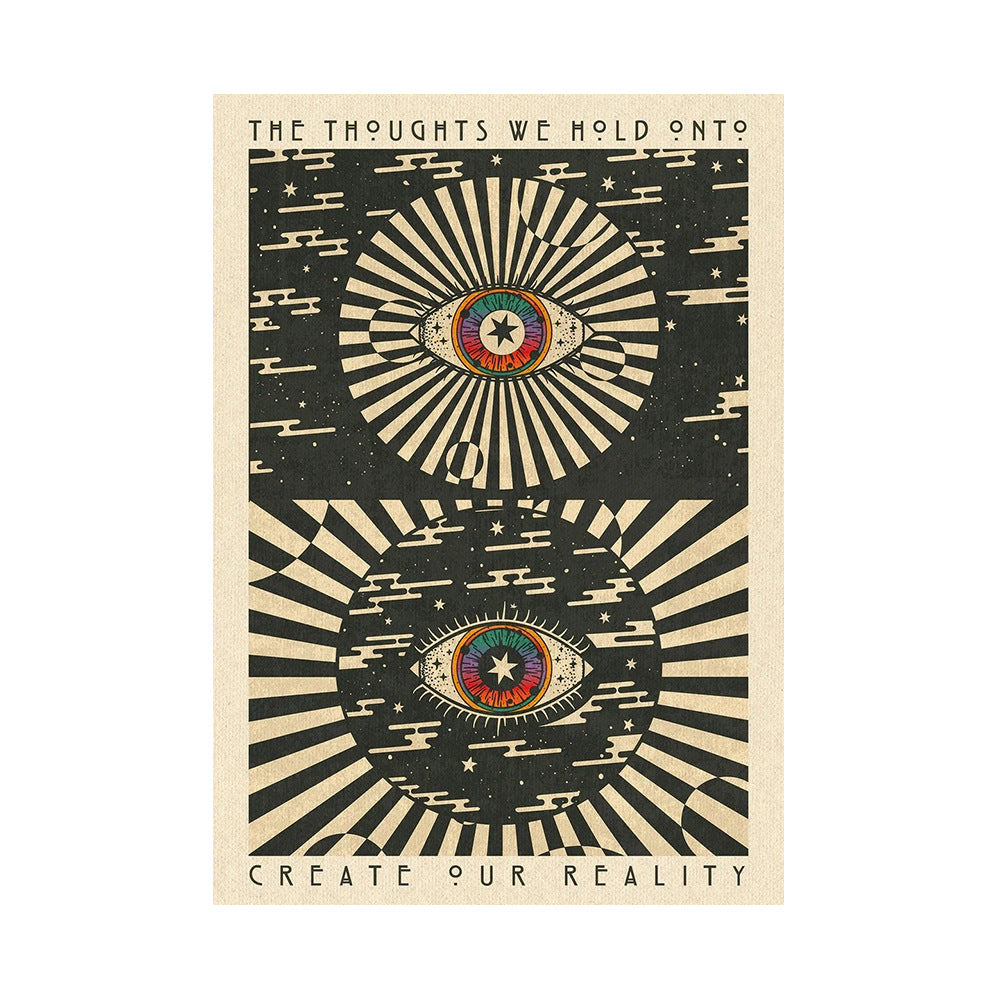 Psychedelic Bohemian Retro Abstract Canvas Painting
