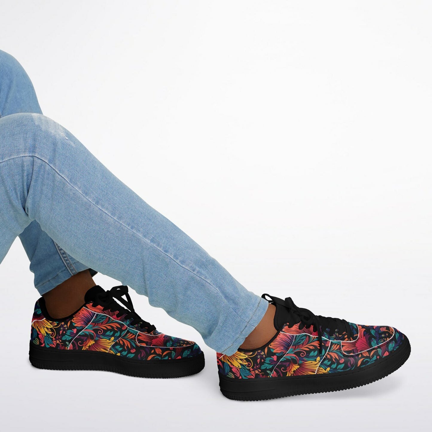 Core Low Shoes – Retro Floral Sneakers for Hippie Style
