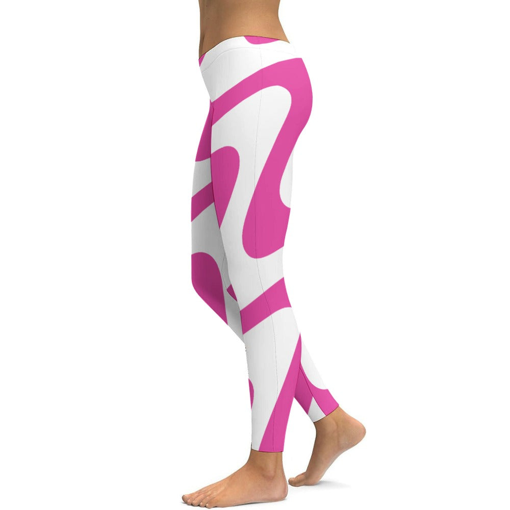 Soft Ladies Pink & White Yoga Pants