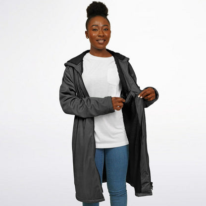 Dark Gray long hoodie with zipper, Warm hooded sweatshirt Unisex, Oversized jacket, Plus sized available copy
