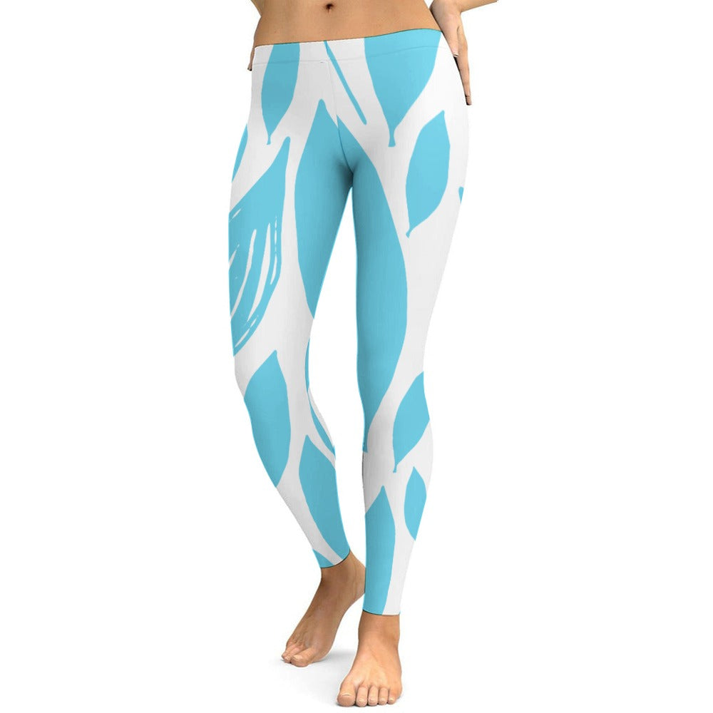 Teal & White Yoga Pants