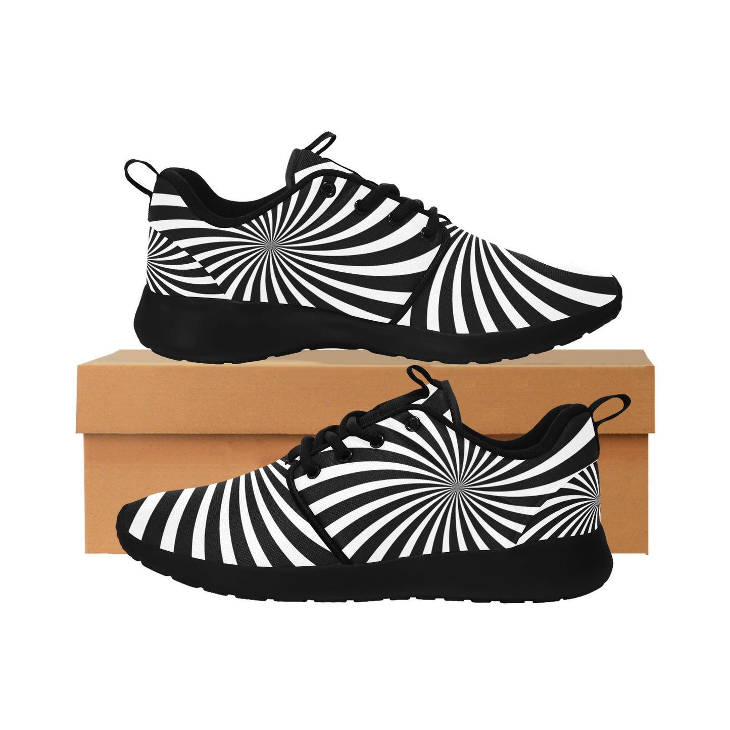 🔥 Black &amp; White Chaos 🖤🤍 | Psychedelic Zebra Spiral Sneakers for Men