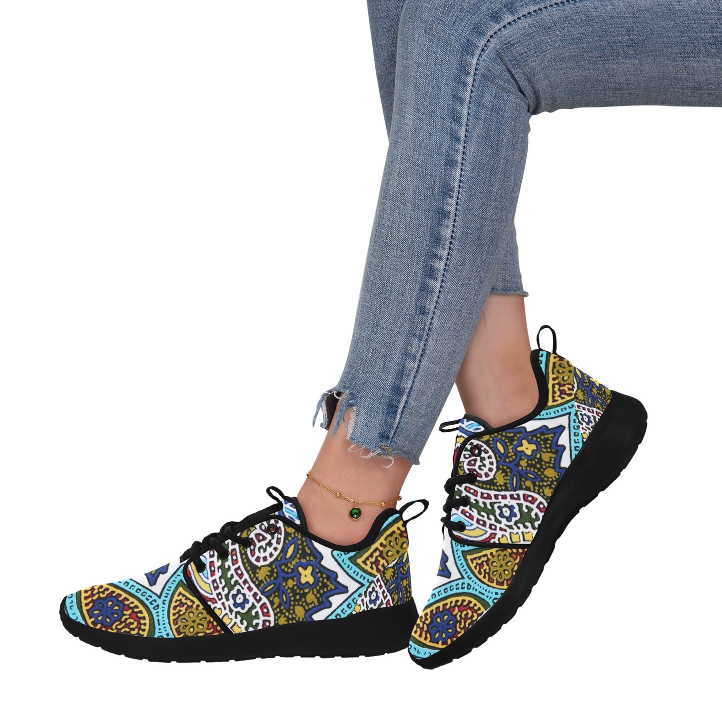 Mystic Paisley Women’s Sneakers – Bold Boho Statement Low Tops