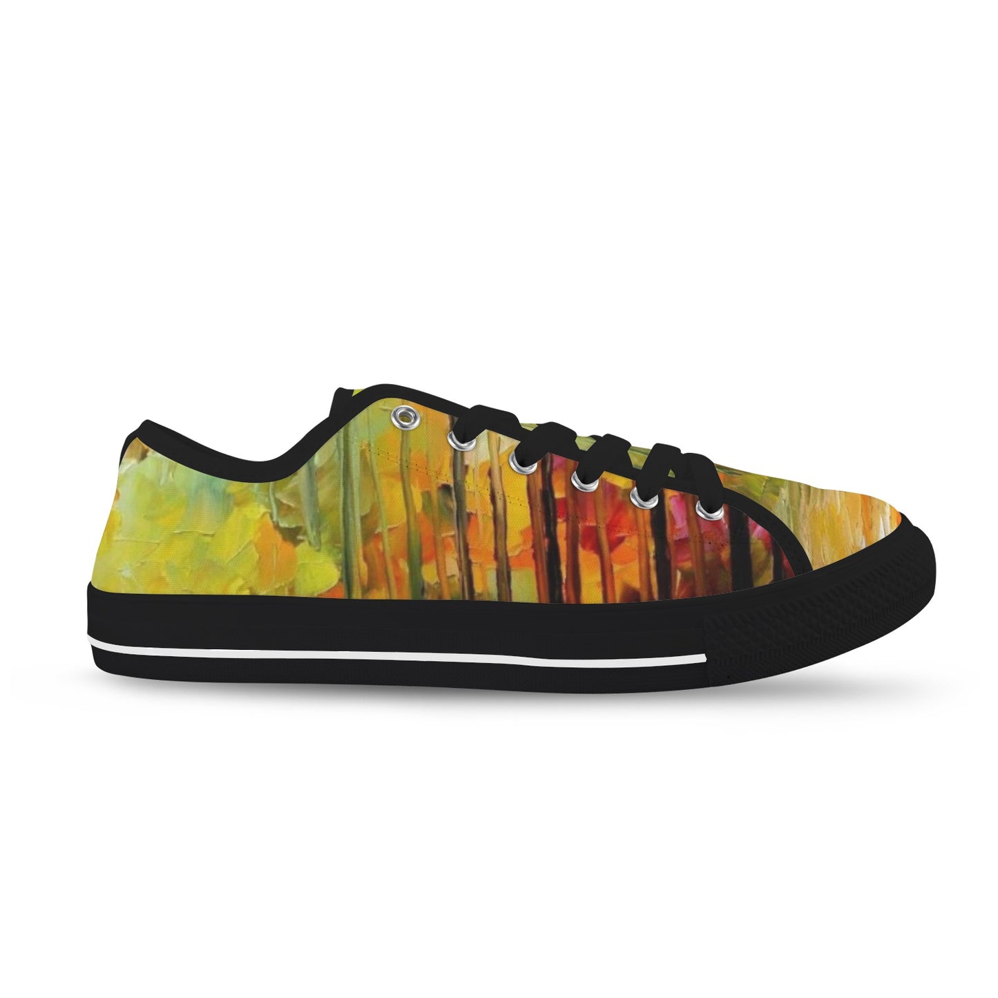 Autumn Walk Abstract Painting  Low-Top Women's Shoes