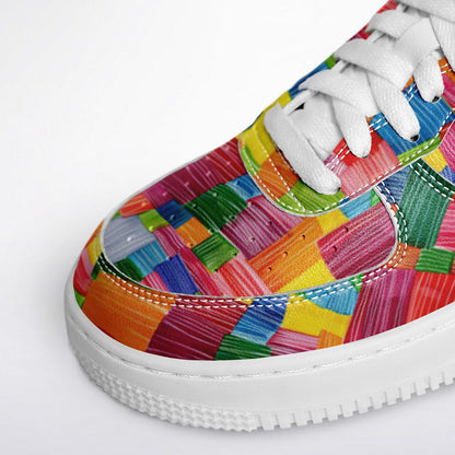 Low Top Shoes, Multi-Colored Sneakers, Custom Fashion Low Tops, Unique Artistic Streetwear