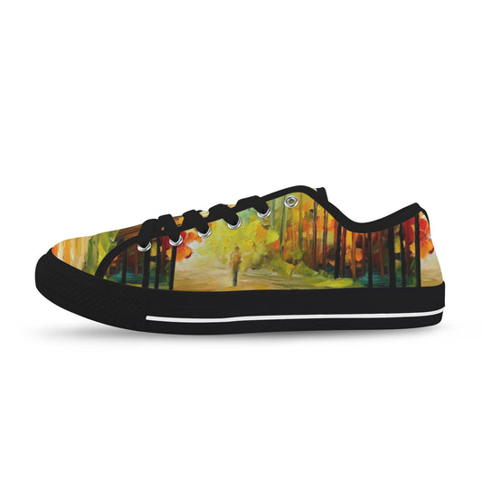 Autumn Walk Abstract Painting  Low-Top Women's Shoes