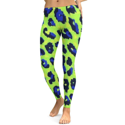 Green Leopard Spotted Yoga Pants