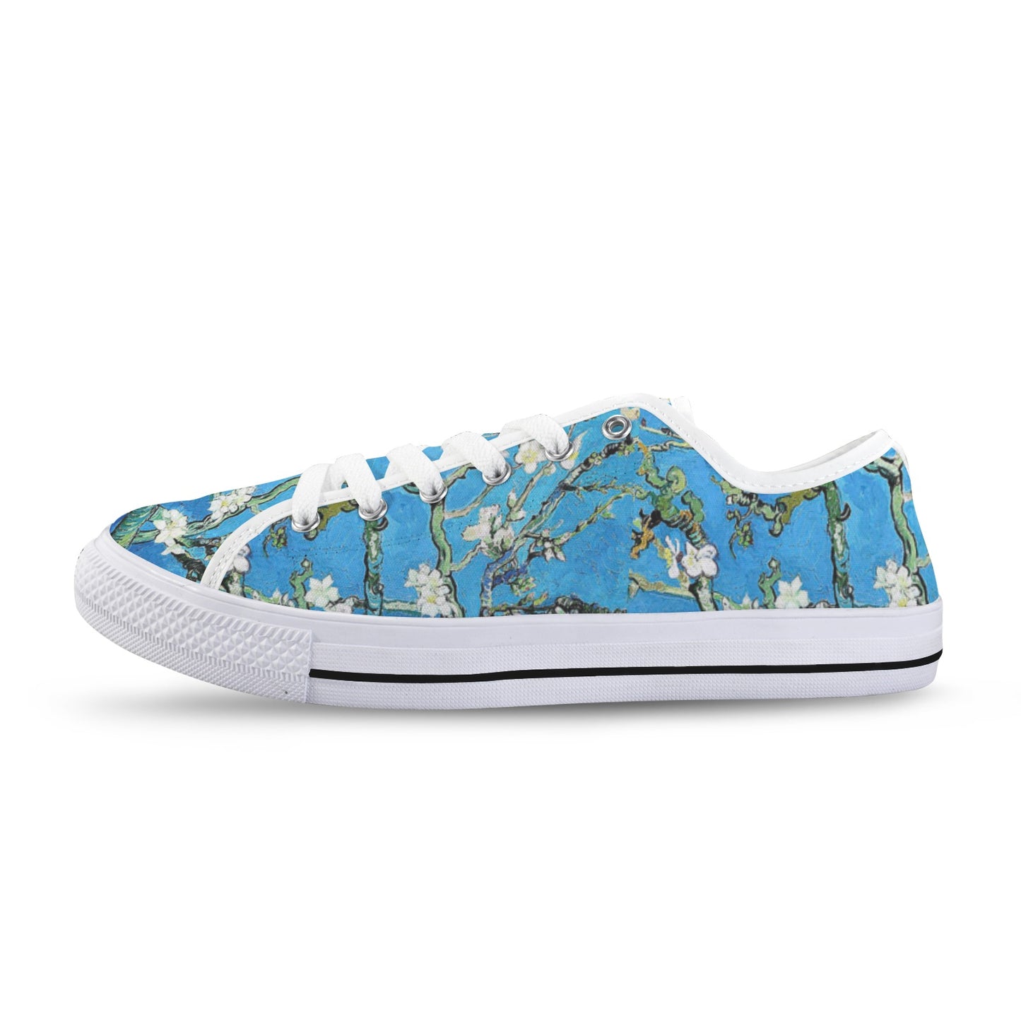 Van Gogh “Almond Blossom” Low-Top Canvas Sneakers for Women