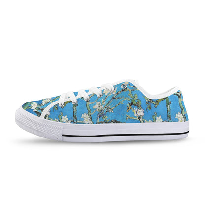 Van Gogh “Almond Blossom” Low-Top Canvas Sneakers for Women