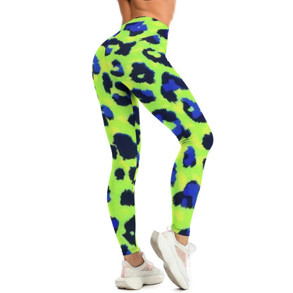 Green Leopard Spotted Yoga Pants
