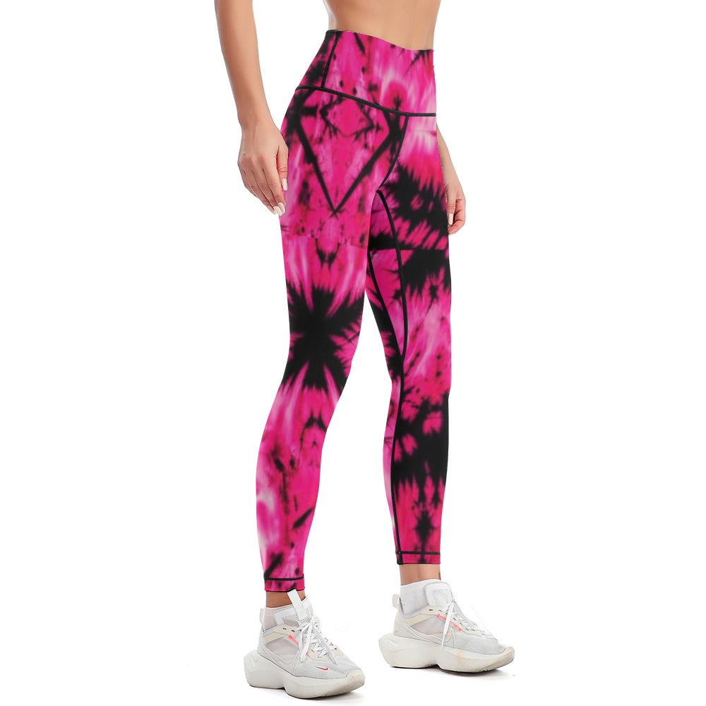 Pink & Black Sports Yoga Pants