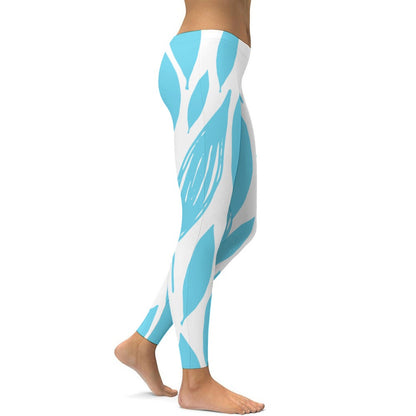 Teal & White Yoga Pants