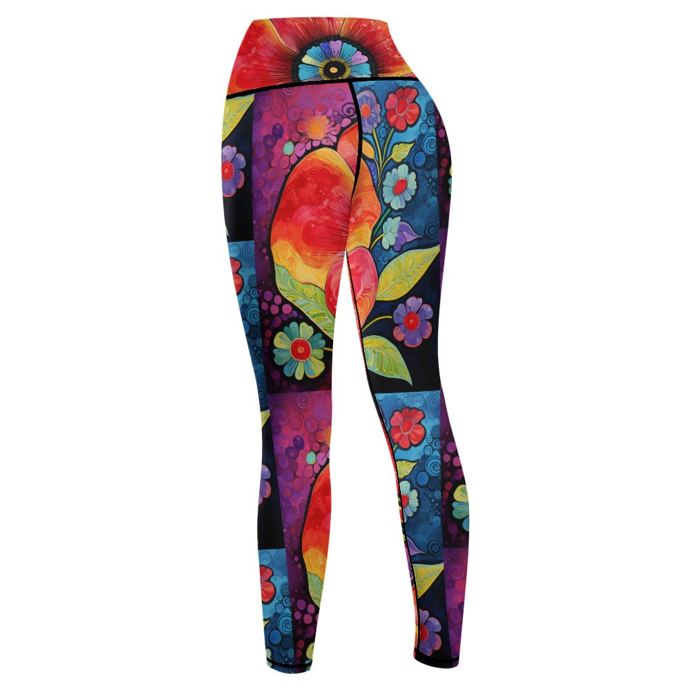 Women's Flower Sports Yoga Pants