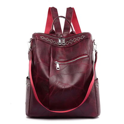 Women's Retro Casual Soft Leather Large Capacity Backpack