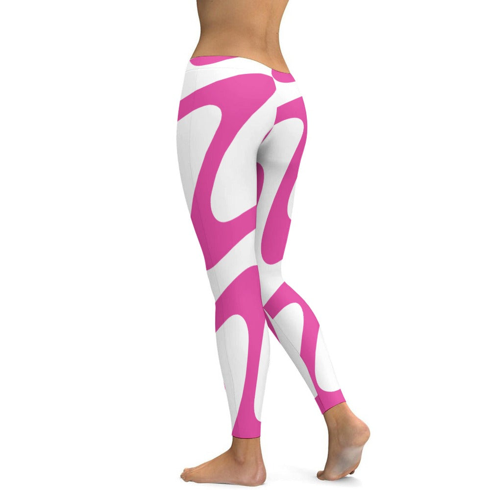 Soft Ladies Pink & White Yoga Pants