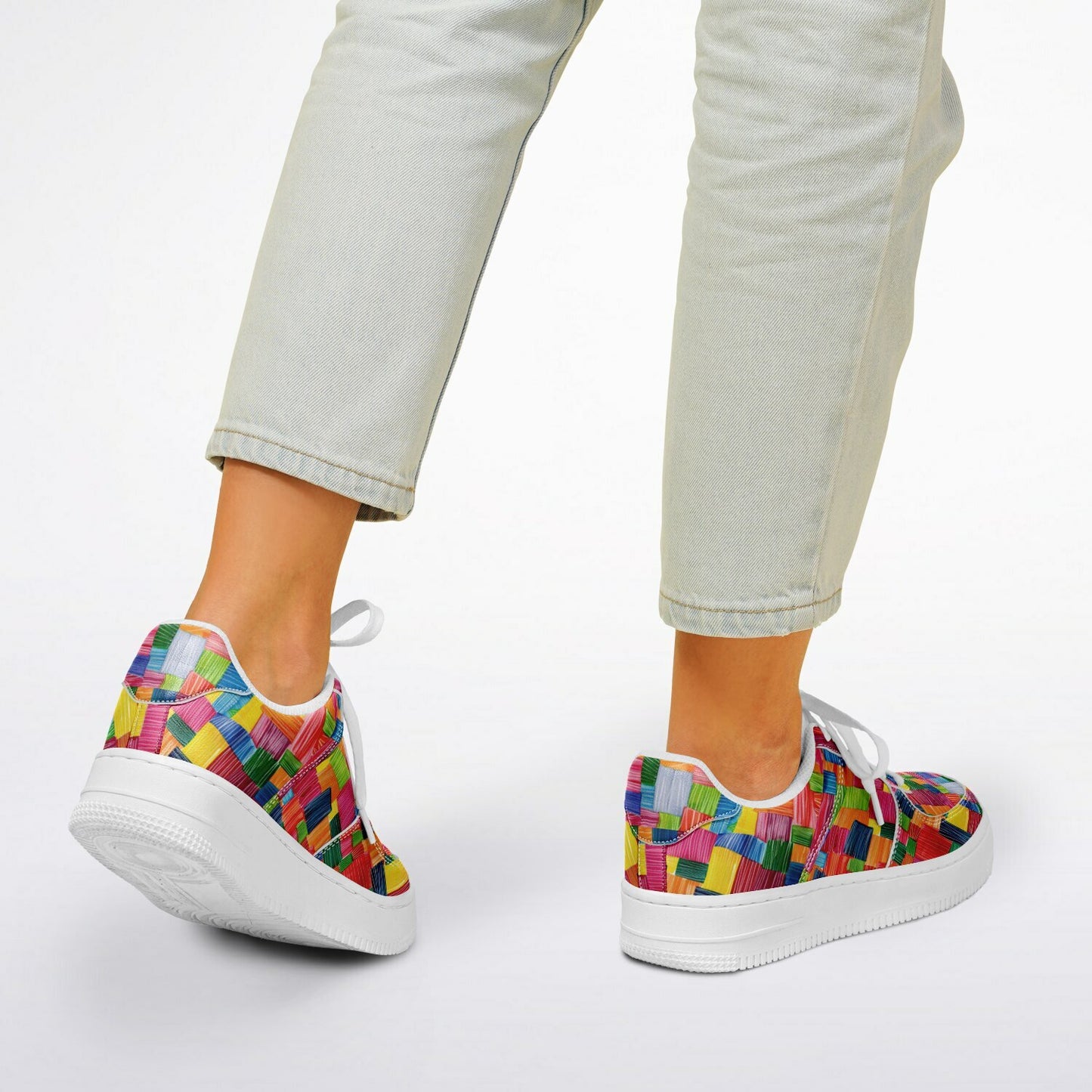 Low Top Shoes, Multi-Colored Sneakers, Custom Fashion Low Tops, Unique Artistic Streetwear