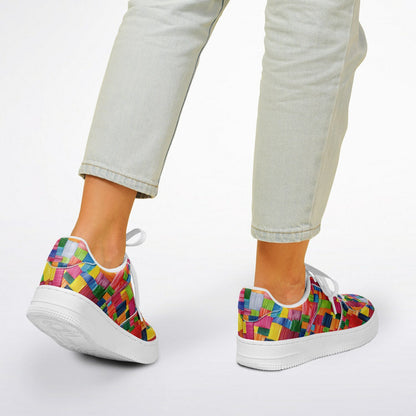 Low Top Shoes, Multi-Colored Sneakers, Custom Fashion Low Tops, Unique Artistic Streetwear