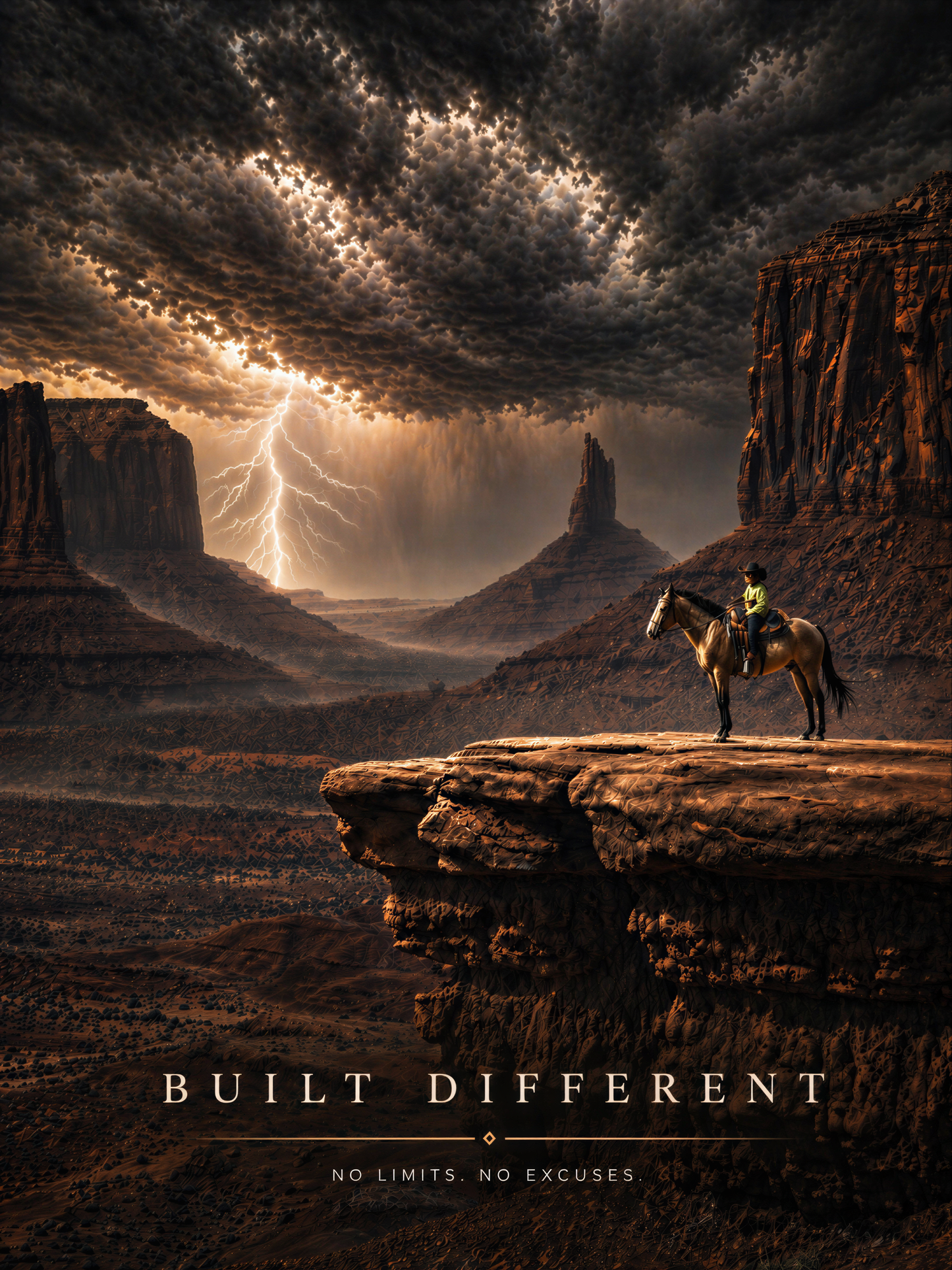 Built Different Wall Art, Cowboy Storm Poster, Motivational Western Decor Printable