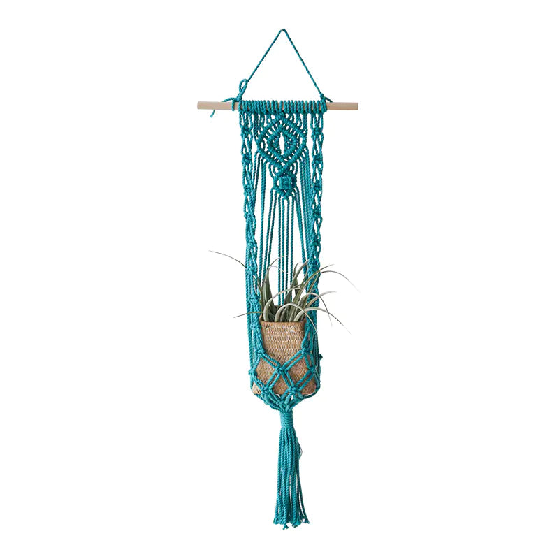 Handwoven Bohemian Plant Hanging Basket Wall Decor