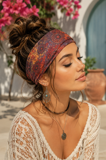 Boho Headbands for Women | Wide Knotted Stretch Hair Wraps for Yoga, Travel & Everyday Wear