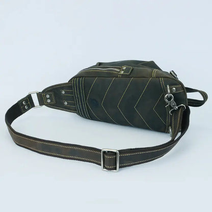 Crazy Horse Leather Crossbody Travel Bag