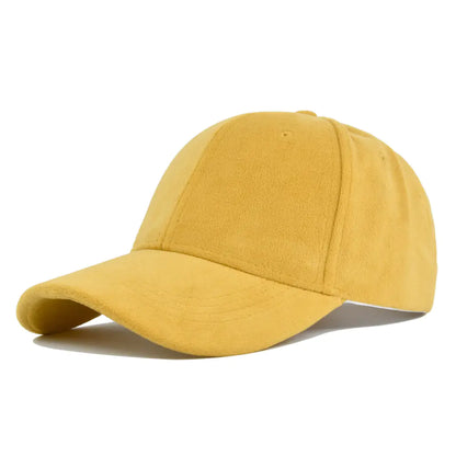 Solid Color Suede Soft Top Baseball Cap for Outdoors Lambswool Baseball Hat