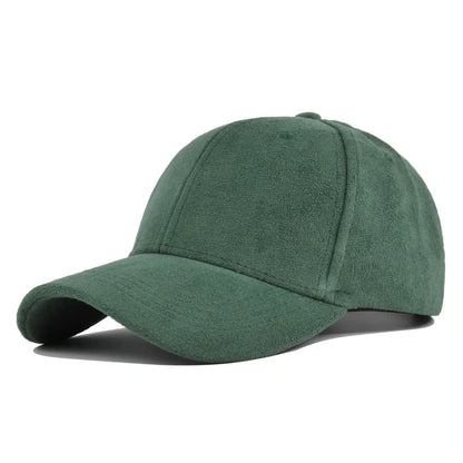 Solid Color Suede Soft Top Baseball Cap for Outdoors Lambswool Baseball Hat