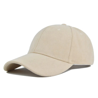 Solid Color Suede Soft Top Baseball Cap for Outdoors Lambswool Baseball Hat