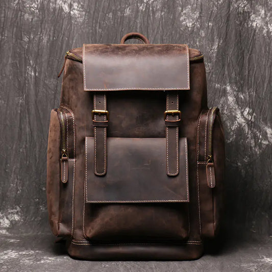 Men's Crazy Horse Leather Backpack