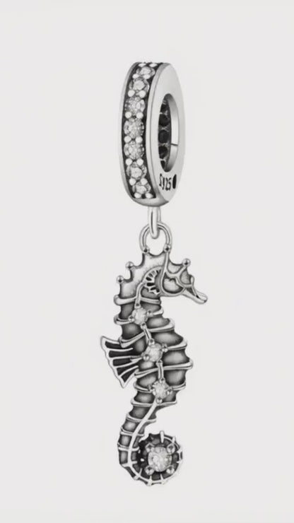 Seahorse Charm | 925 Sterling Silver Ocean Pendant | Bracelet & Necklace Gift for Beach Lovers