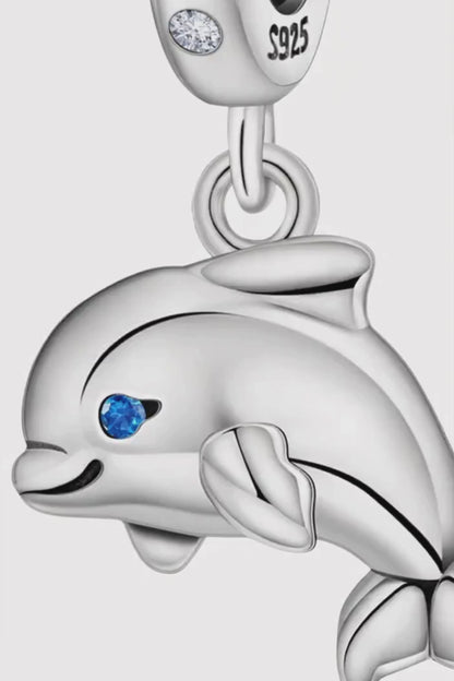 Dolphin Charm | 925 Sterling Silver Ocean Pendant | Bracelet & Necklace Gift for Sea Lovers