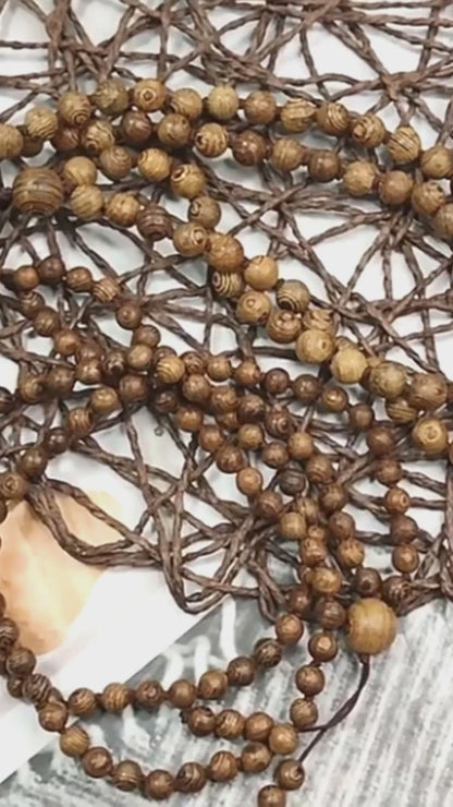 Wood Bead Necklace or Bracelet | 6mm or 8mm Round Beads | Bohemian Layering Jewelry