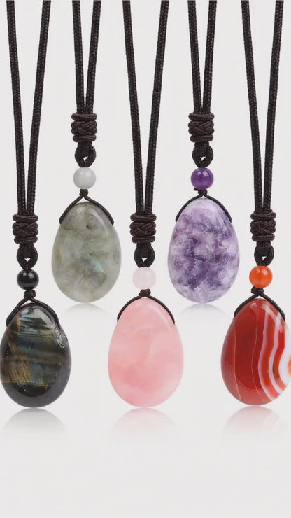 Natural Gemstone Pendant | Amethyst Rose Quartz Clear Quartz Stone Charm | 20x30mm Crystal Pendant for Necklace Jewelry Making