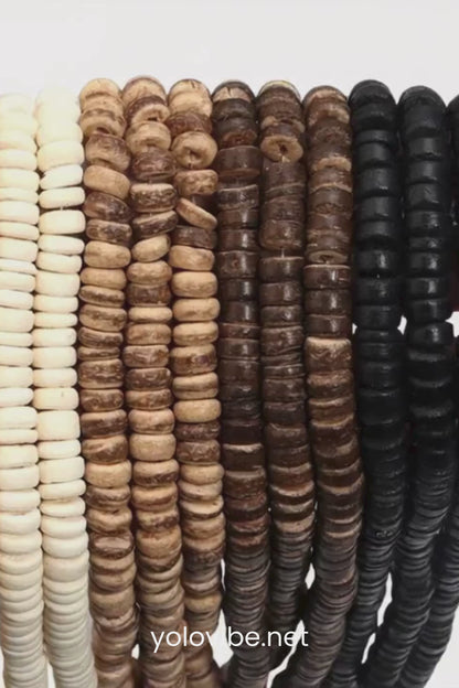 Premium Colorful Coconut Shell Beads | Natural Wood Round Beads 5mm 8mm 10mm | 110–300pc DIY Bracelet & Jewelry Making Supplies