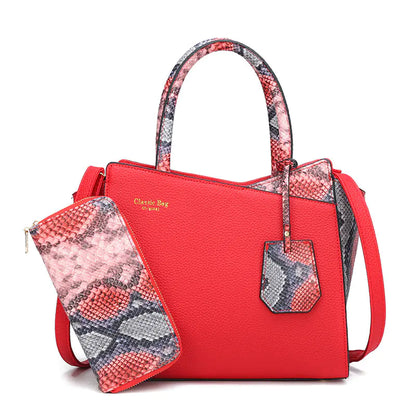 Snakeskin Print Retro Shoulder Purse – Classic Statement Bag