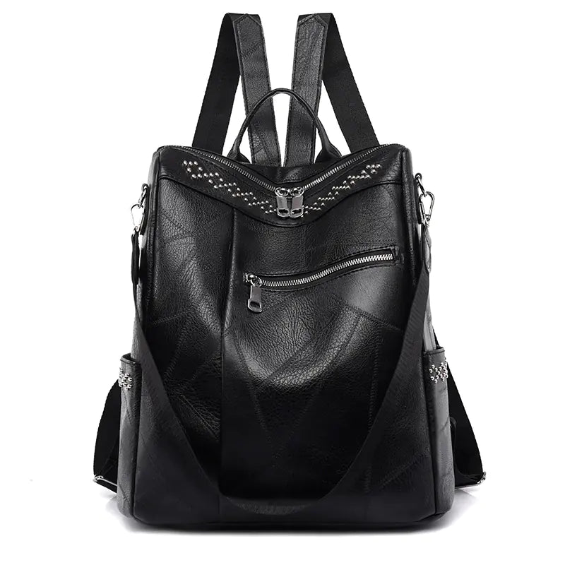 Women's Retro Casual Soft Leather Large Capacity Backpack